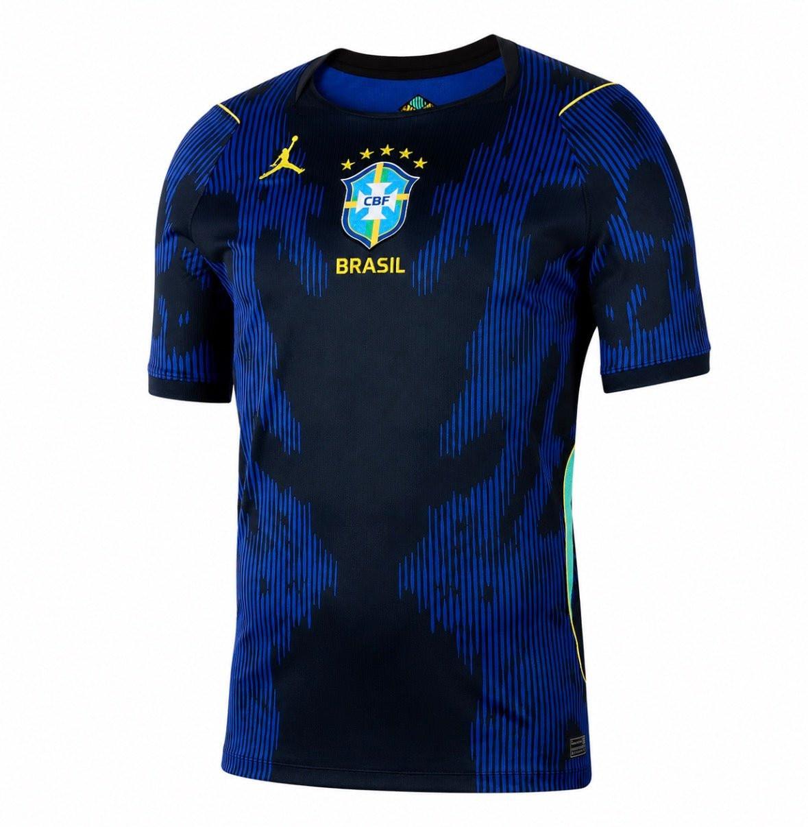 Maillot Brésil CDM 2026 - Extérieur Noir & Bleu - Prestige Maillot