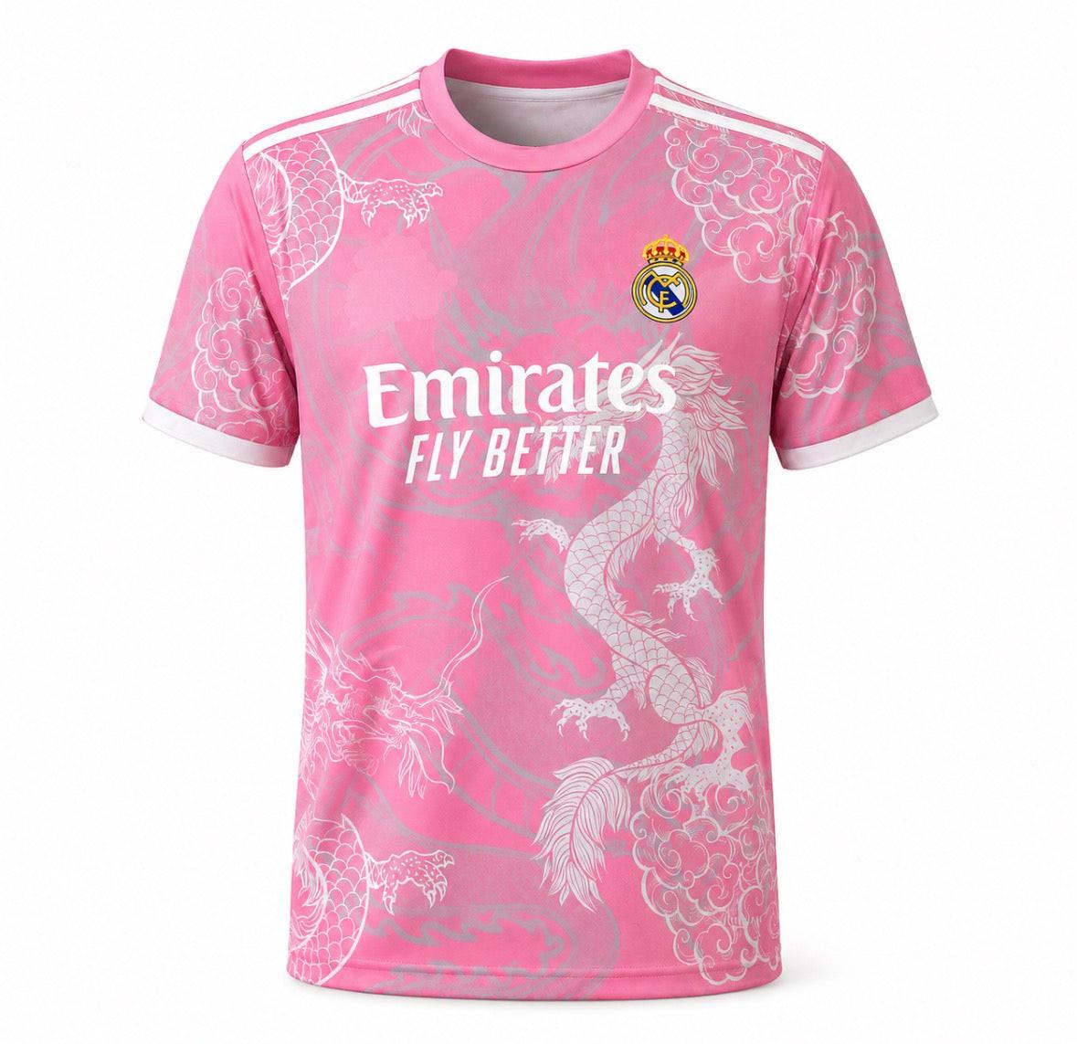 maillot real Madrid rose dragon concept
